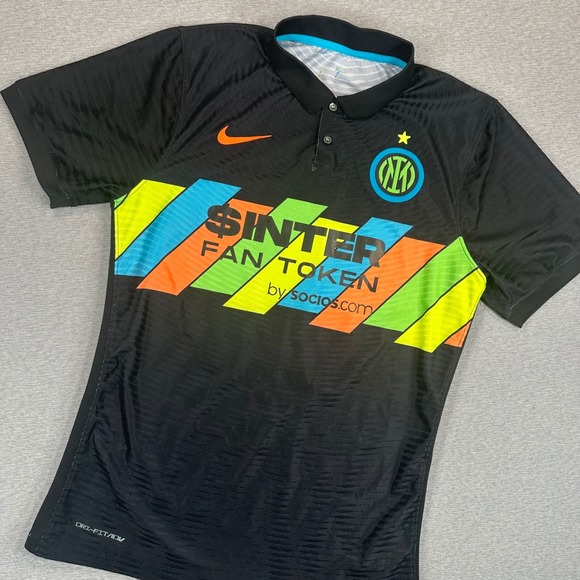 Nike Tops - Nike ADV Inter Milan 2021-22 Third Jersey Womens XL Black Multi Color Dri-FIT